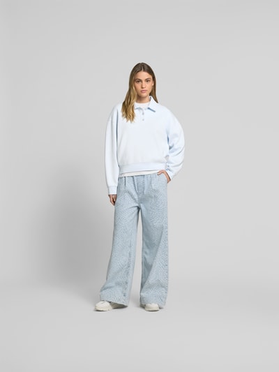 Filippa K Sweatshirt mit Polokragen Hellblau 1