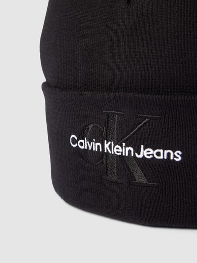 CK Calvin Klein Beanie mit Label-Stitching Modell 'EMBRO' Black 2