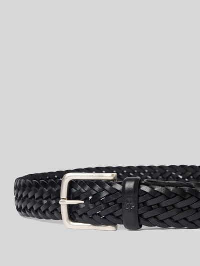 Produktfoto, Flechtgürtel aus Leder Modell 'Clemens' von MARC O'POLO in Schwarz, Dornschließe, 3 cm breit, strukturierte Oberfläche