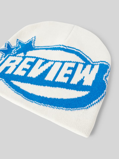 REVIEW Beanie mit Label-Print Ecru 2