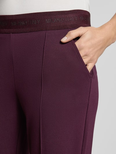 Milano Italy Stoffen broek met elastische band met logo Bordeaux - 3