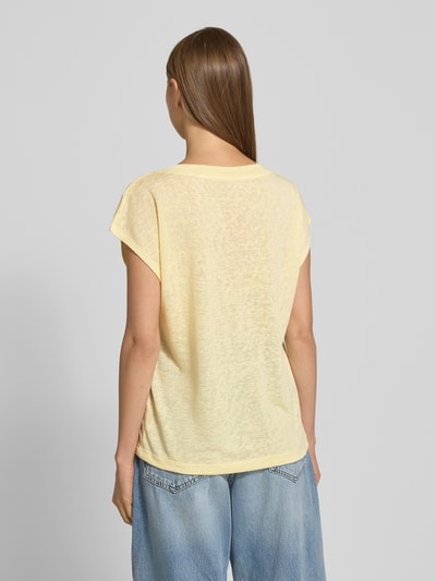 Zero T-Shirt aus Viskose-Mix mit V-Ausschnitt Hellgelb 5