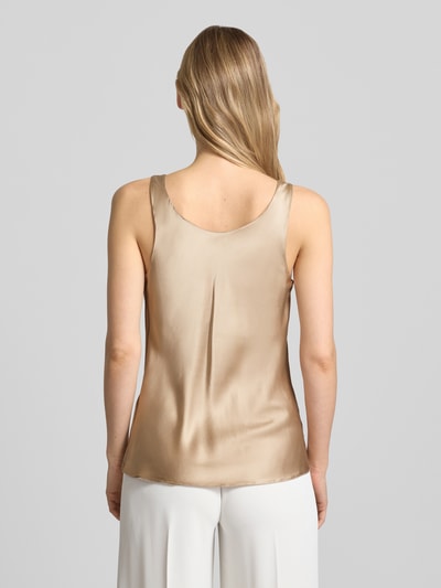 Rinascimento Satintop mit Wasserfall-Ausschnitt Beige 5