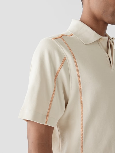 Jacquemus Poloshirt mit Label-Stitching Beige 6