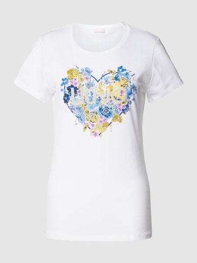 Liu Jo White T-shirt met label- en motiefprint Offwhite - 2