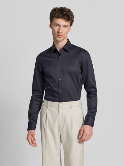 BOSS Slim Fit Businesshemd aus reiner Baumwolle Modell 'HANK' Marine 4