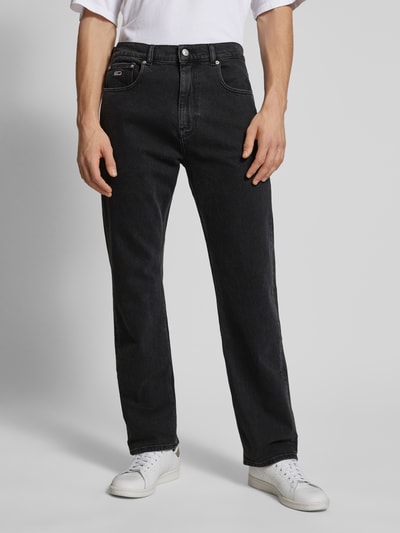 Tommy Jeans Straight fit jeans met labelstitching, model 'OTIS' Zwart - 4