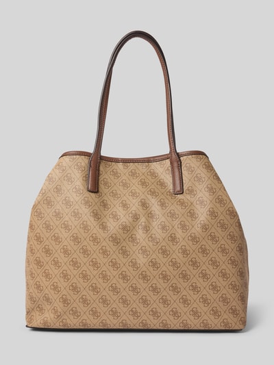 Guess Torebka z aplikacją z logo model ‘VICTTORIA’ Beżowy 4