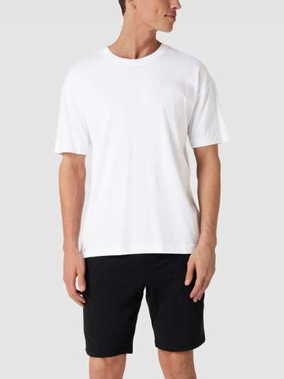 HUGO T-shirt met labelprint, model 'Unite' Offwhite - 4