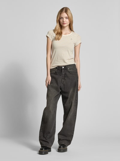 G-Star Raw T-Shirt mit Label-Stitching Khaki 1