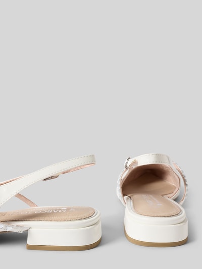 Productfoto, ballerina's met open hiel van Marco Tozzi, spitse pasvorm, met strass-steentjes, doornsluiting, gladde zool, hakhoogte 3 cm, dames