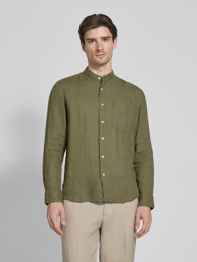 Marc O'Polo Koszula casualowa o kroju regular fit z czystego lnu Oliwkowy 4