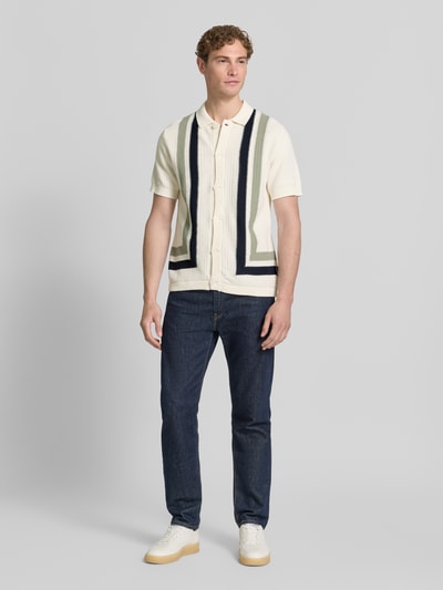 Lindbergh Cardigan mit Kentkragen und Knopfleiste Offwhite 1