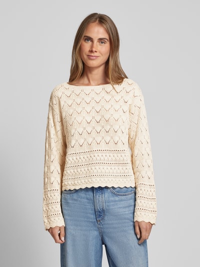 Vero Moda Sweter z dzianiny z długim rękawem Vero Moda  Écru 4