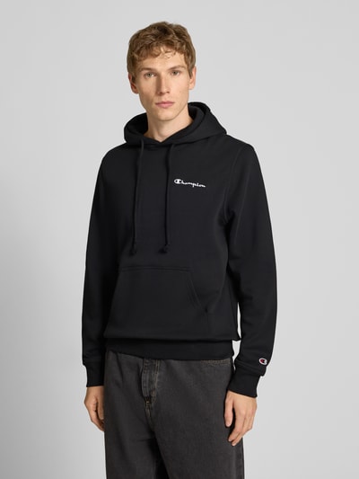 CHAMPION Hoodie mit Label-Stitching Black 4
