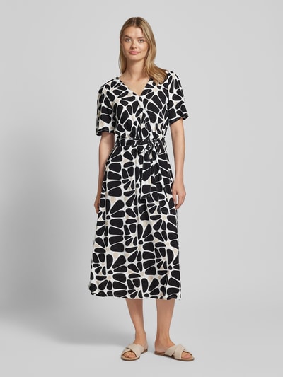 Tom Tailor Midi-jurk met strikceintuur Zwart - 4