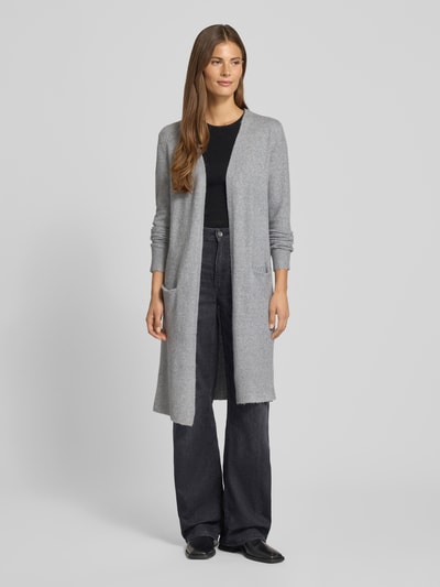 Vero Moda Relaxed fit cardigan met steekzakken, model 'DOFFY' Lichtgrijs gemêleerd - 1