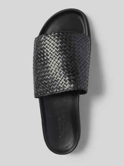 Vagabond Slippers in gevlochten look, model 'Effie' Zwart - 3