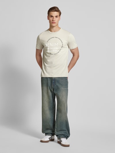 Tom Tailor Denim T-Shirt mit Rundhalsausschnitt Mittelgrau 1