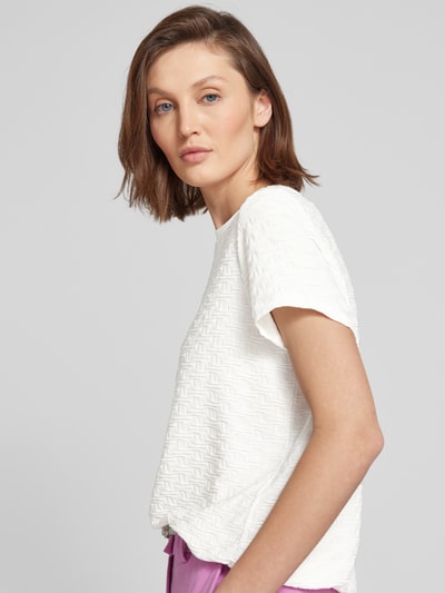 OPUS T-Shirt mit Strukturmuster Modell 'Saanu' Offwhite 3