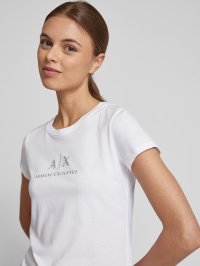 ARMANI EXCHANGE T-Shirt mit Label-Print Weiss 3