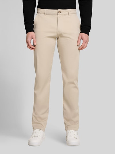 Tom Tailor straight fit chino van katoenmix Beige - 4