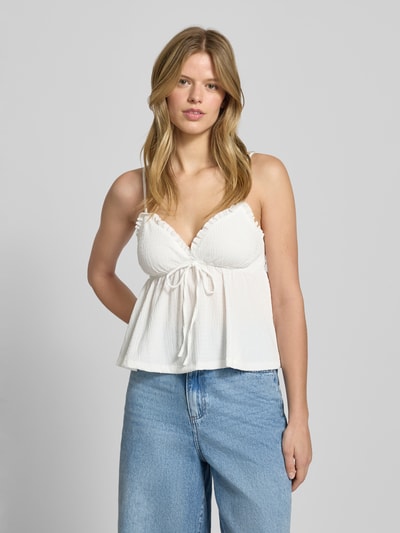 Gina Tricot Trägertop mit Schnürung und V-Ausschnitt Weiss 4