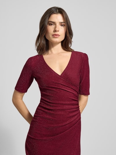 Apricot Midikleid mit V-Ausschnitt Bordeaux 3