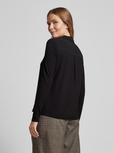 OPUS Slim fit blouse met platte kraag, model 'Frera' Zwart - 5