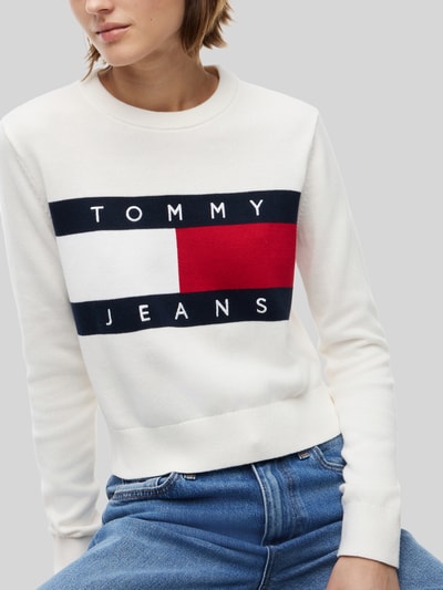 Tommy Jeans Regular Fit Pullover aus reiner Baumwolle Offwhite 3