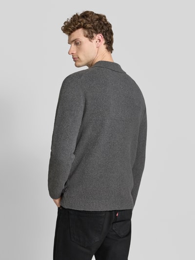 Jack & Jones Premium Strickpullover mit Polokragen Modell 'MAVERICK' Mittelgrau Melange 5