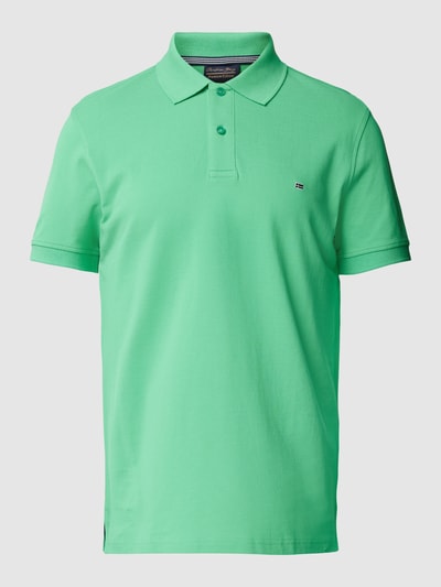 Christian Berg Men Slim fit poloshirt in effen design Appeltjesgroen - 2