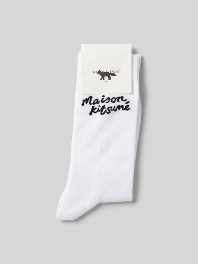 MAISON KITSUNE Socken mit Label-Detail Weiss 3