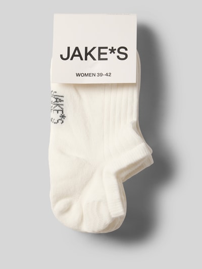 Produktfoto, białe Skarpety do sneakersów w prążkowanej fakturze, dopasowany krój, Mieszanka bawełny, Zestaw 4 szt. Sneakersocken in Ripp-Optik im 4er-Pack von Jake*s Casual