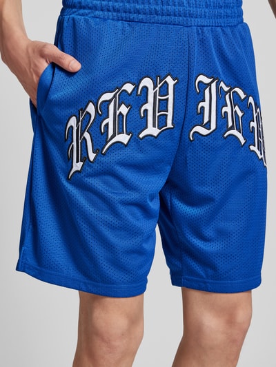 REVIEW Shorts aus Mesh mit Label-Stitching Royal 3