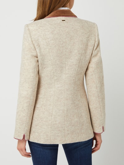 WHITE LABEL Longblazer aus Wollmischung mit Samt  Beige 5