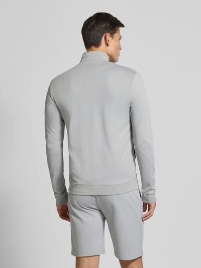 BOSS Regular fit sweatjack van katoenmix Lichtgrijs - 5