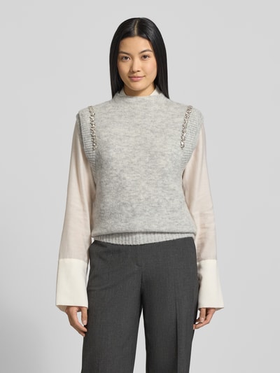 Copenhagen Muse Pullunder mit Ziersteinbesatz Modell 'IBRA' Hellgrau Melange 4