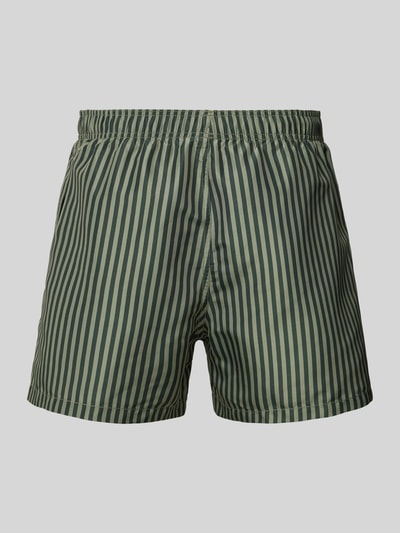 Emporio Armani Relaxed Fit Badeshorts mit Logo-Stitching Oliv 3