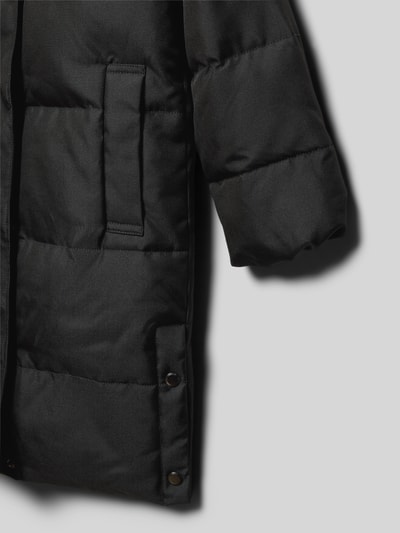 Only Regular fit gewatteerde lange jas met afneembare capuchon, model 'IRENE' Zwart - 2