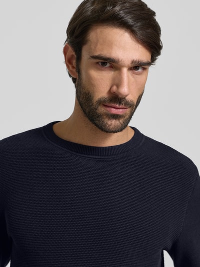 Selected Homme Regular Fit Pullover aus reiner Bio-Baumwolle Modell 'ROSS' Dunkelblau 3