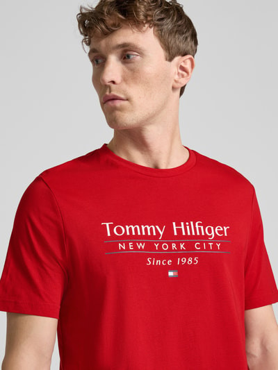 Tommy Hilfiger T-Shirt mit Label-Print Rot 3