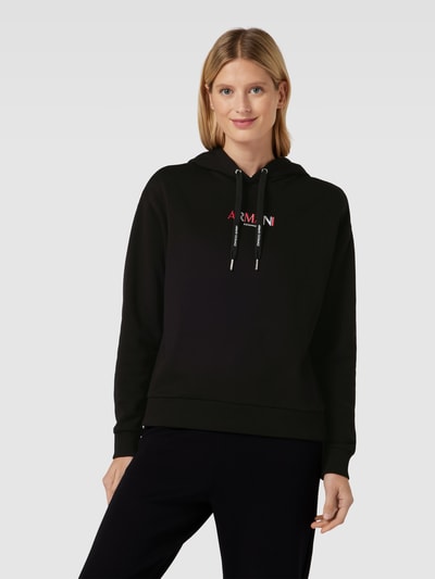 ARMANI EXCHANGE Hoodie met labelstitching Zwart - 4