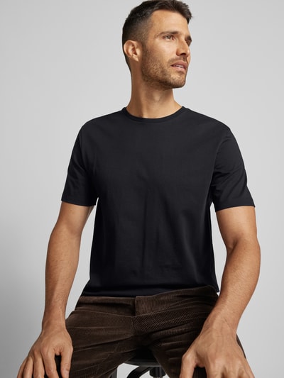 Lindbergh T-Shirt mit geripptem Rundhalsausschnitt Black 3