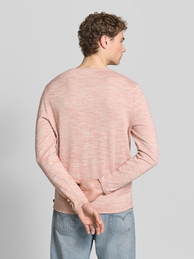 Tom Tailor Regular Fit Strickpullover aus Baumwoll-Mix Modell Space dye' Rot 5