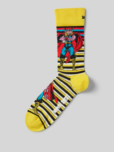 Happy Socks Socken mit Marvel™-Print Modell 'Thor' Gelb 1