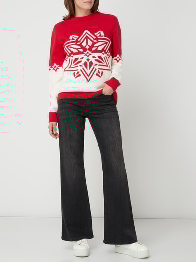 Jake*s Casual Pullover mit schmalem Stehkragen Rot 1