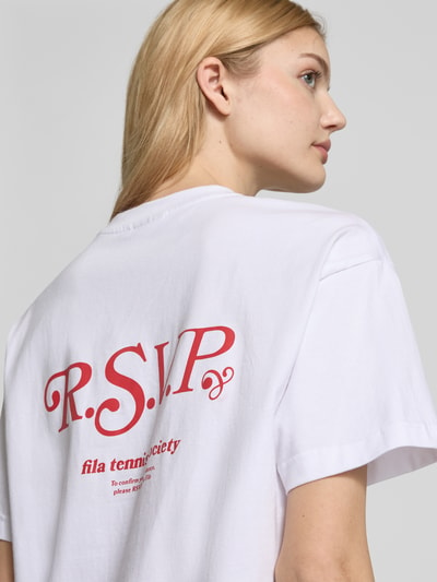 FILA T-shirt met labelstitching, model 'LEFFINGE' Wit - 3