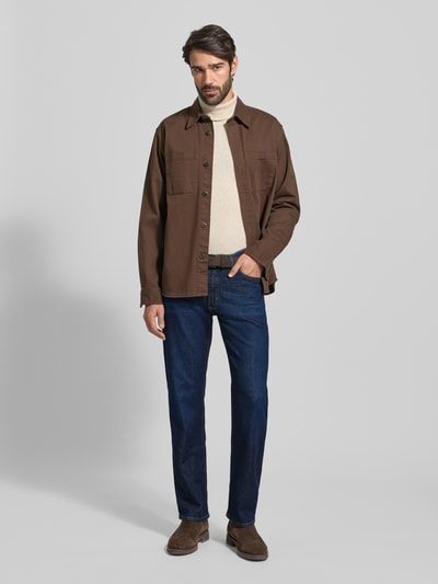 Brax Comfort Fit Jeans mit Eingrifftaschen Modell 'Clint' Dunkelblau 1
