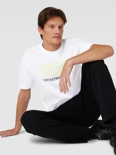 EA7 Emporio Armani T-shirt z nadrukiem z logo Biały 3